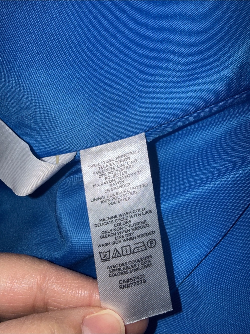 Bright Blue Double-Breasted women’s modern over sized blazer petite - Picture 7 of 7